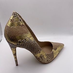 New!Aldo Cassedy Aldo Women's Gold Metallic Snake Print Stiletto Heel Sz 6.5/9